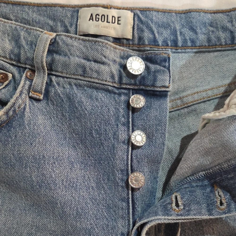 Agolde Riley High Rise Straight Crop In Frequency - Picture 8 of 9
